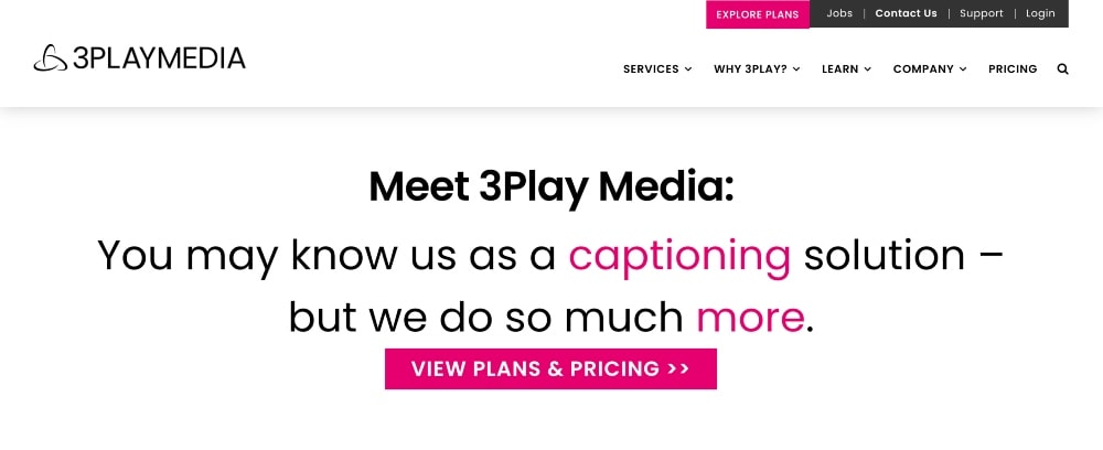3Play Media website min 3Play Media website