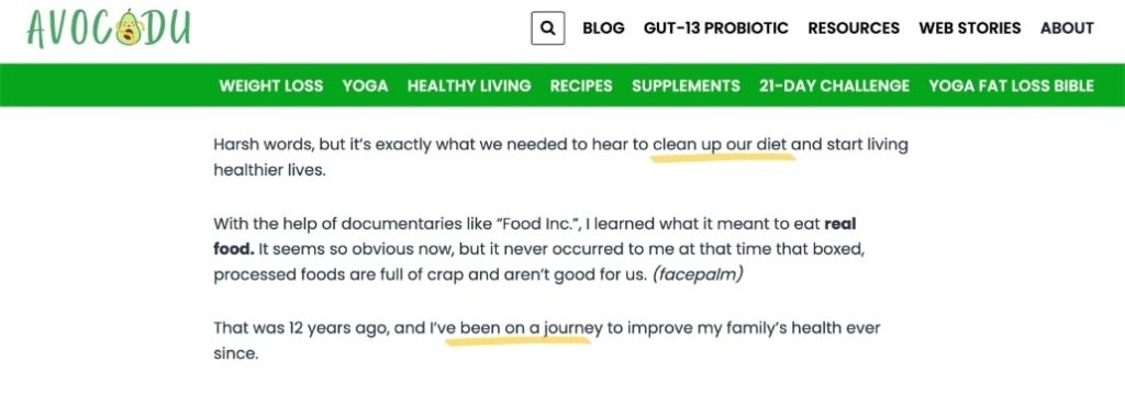 about Me solution example 1 min about Me solution example