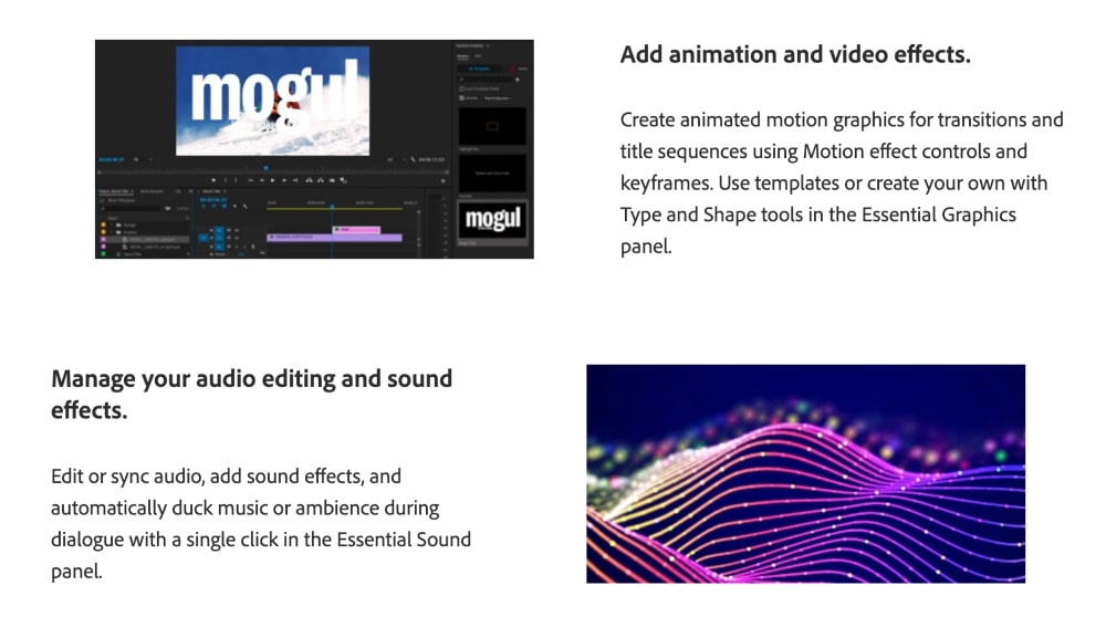 Adobe Premier Pro features min Adobe Premiere Pro features