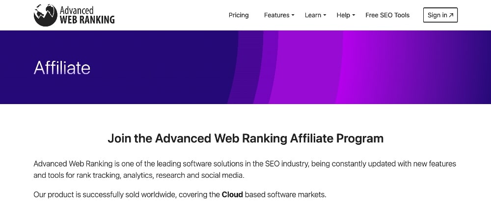 Advanced Web Ranking affiliate program min Advanced Web Ranking affiliate program screenshot