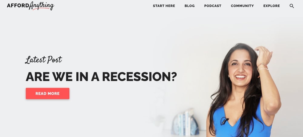 Afford Anything blog page min screenshot of Afford Anything blog page