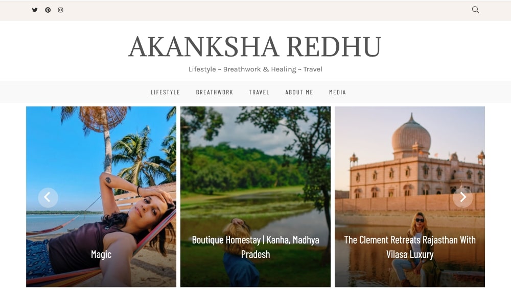Akanksha Redhu website homepage min Akanksha Redhu website homepage