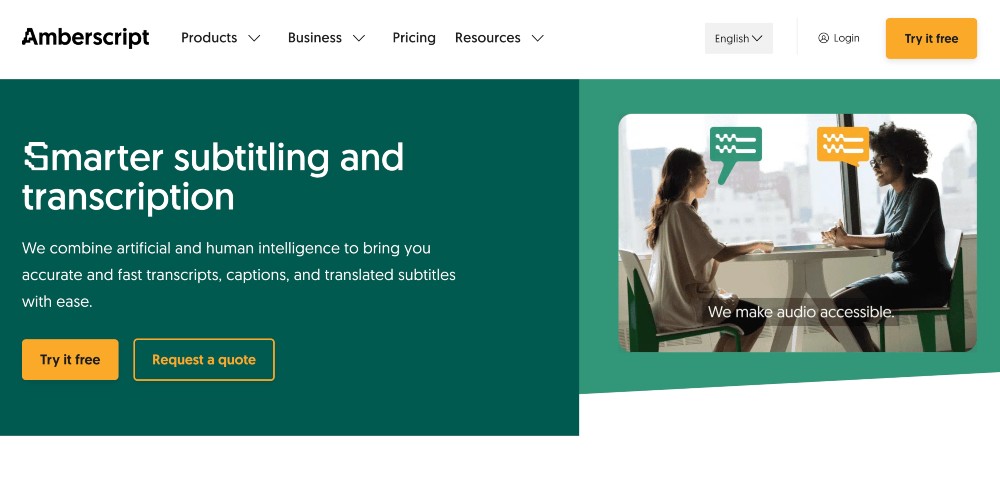 Amberscript homepage min Amberscript homepage