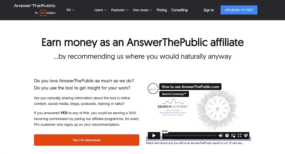 AnswerThePublic affiliate program min AnswerThePublic affiliate program screenshot