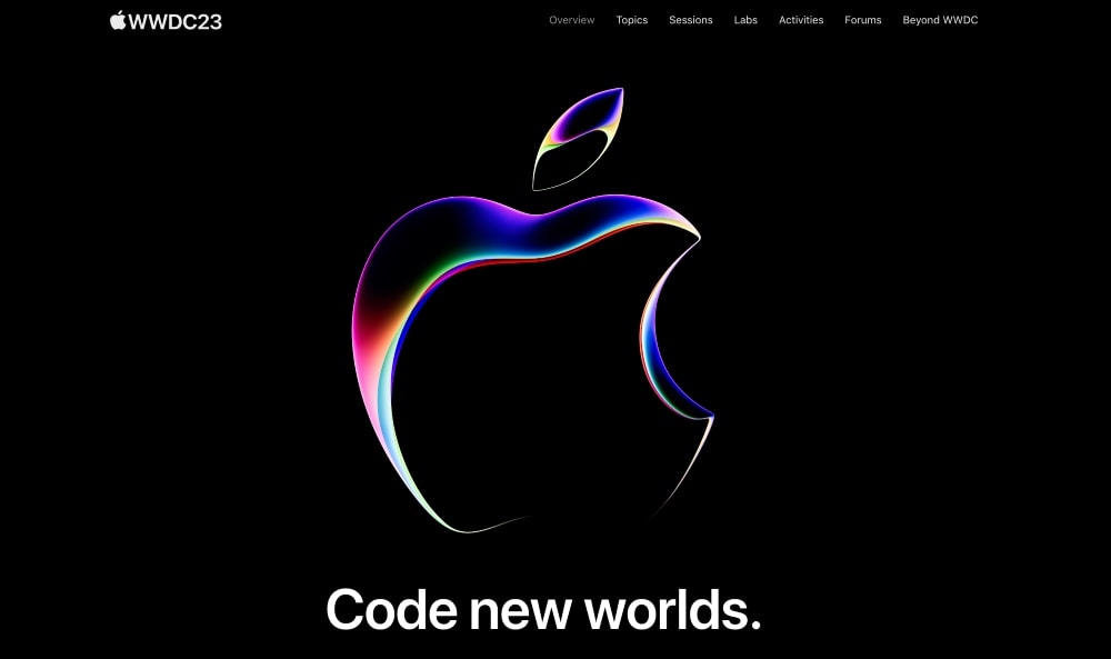 Apple WWDC Event min screenshot of Apple's WWDC Event page