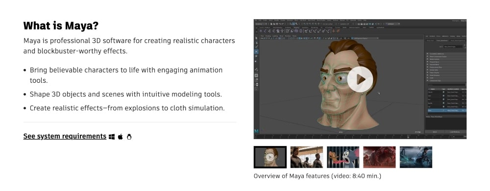AutoDesk Maya features min AutoDesk Maya features