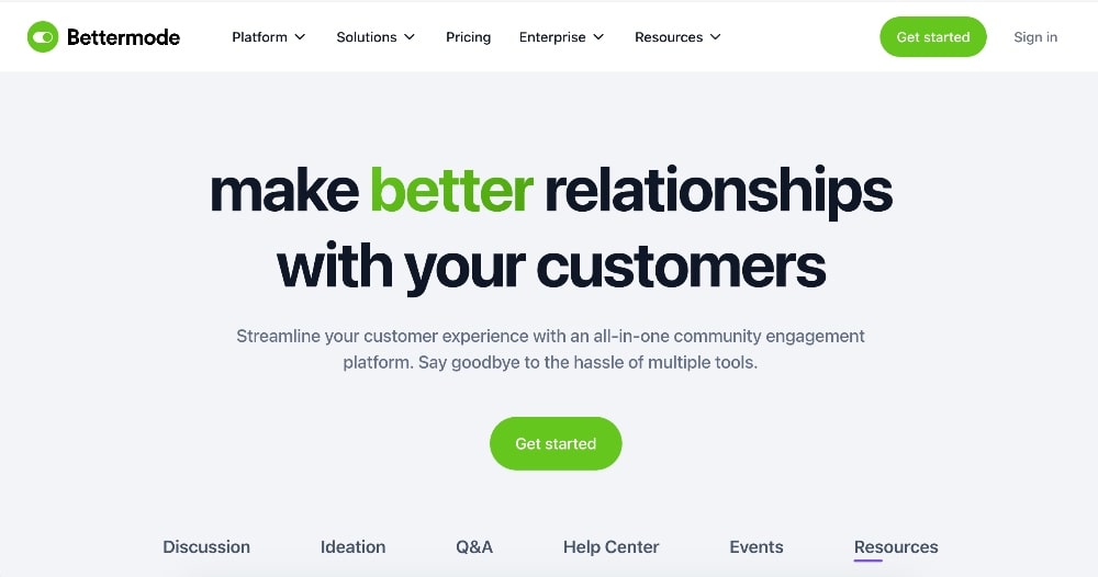 Tribe website min Bettermode homepage screenshot