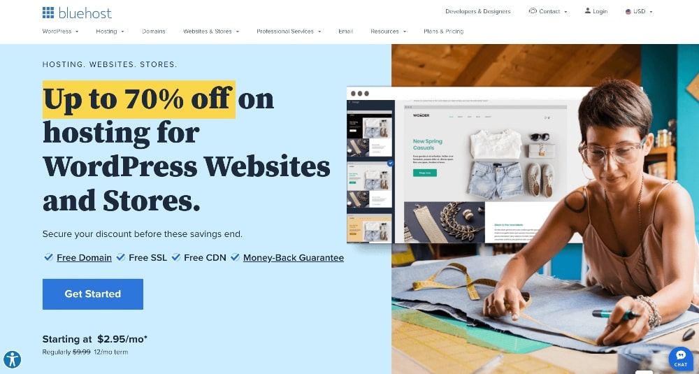 bluehost web hosting min Bluehost web page for hosting