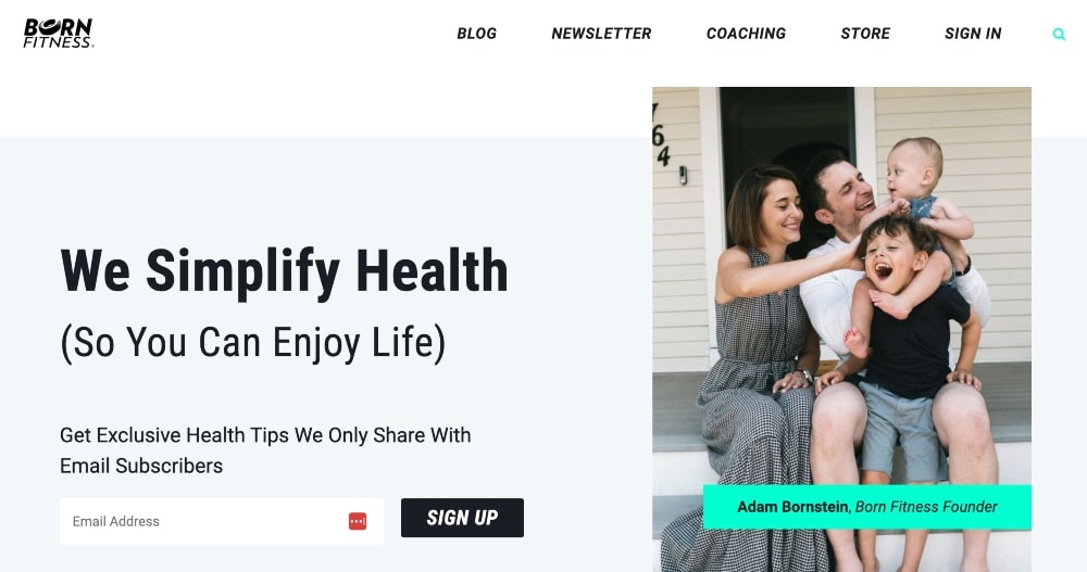 Born Fitness website min Born Fitness website