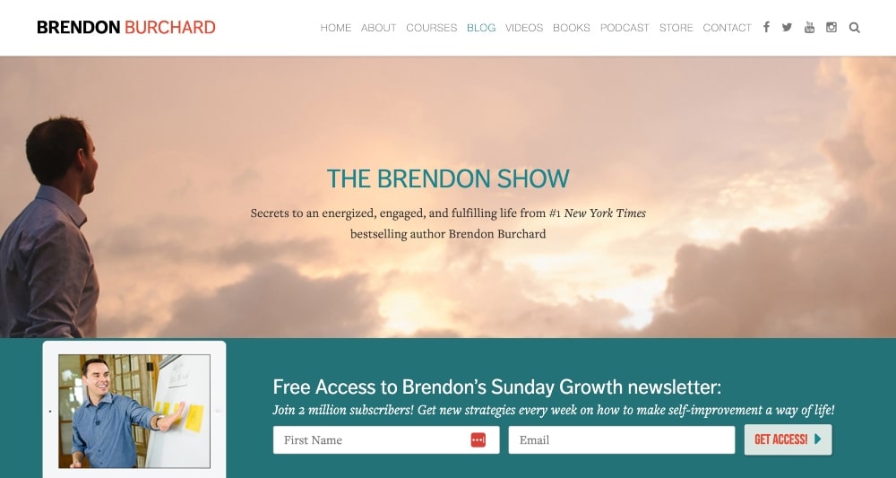 Brendan Burchard website min Brendan Burchard website screenshot