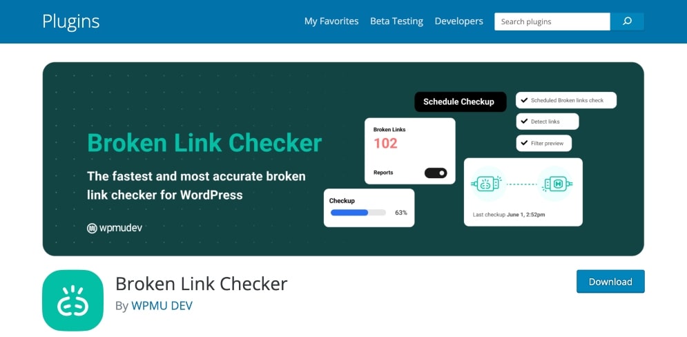 Broken link checker plugin min Broken link checker plugin screenshot
