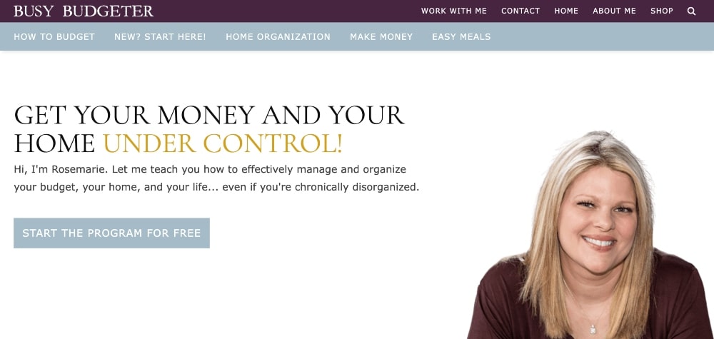 Busy Budgeter website min Busy Budgeter website