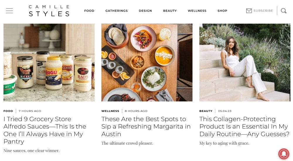 Camille Styles website screenshot min Camille Styles website screenshot