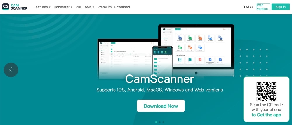 CamScanner website min CamScanner website
