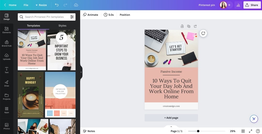 Canva Pinterest design min screenshot of Canva Pinterest design