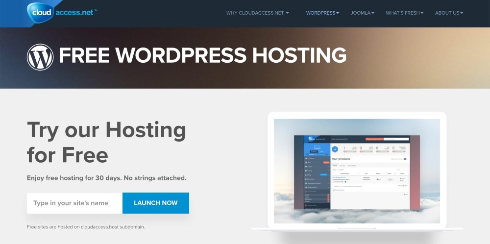 CloudAccess hosting homepage min CloudAccess hosting homepage