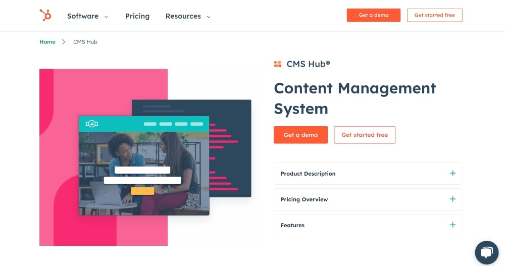 CMS Hub website min screenshot of CMS Hub website