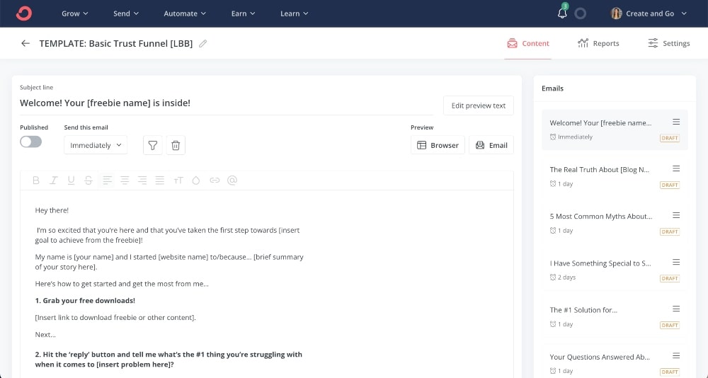 ConvertKit email sales sequence template min ConvertKit email sales sequence template