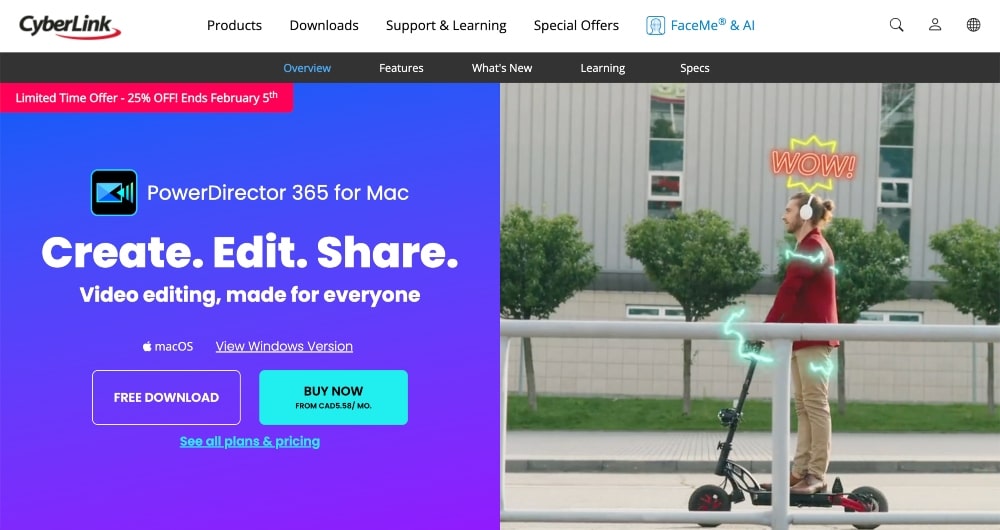 Cyberlink Power Director website min Cyberlink PowerDirector website