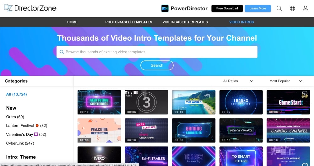 Cyberlink PowerDirector video templates min Cyberlink PowerDirector video templates
