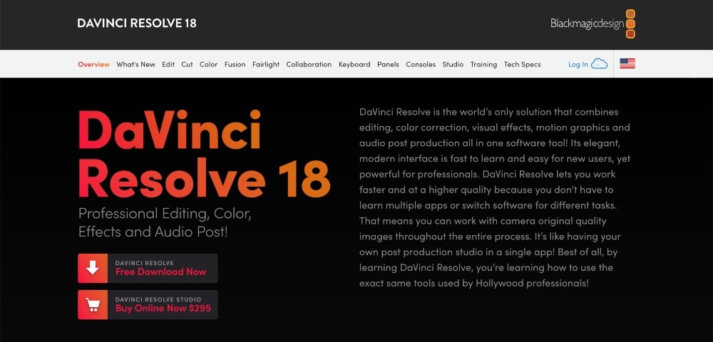 DaVinci Resolve 18 website min DaVinci Resolve 18 website
