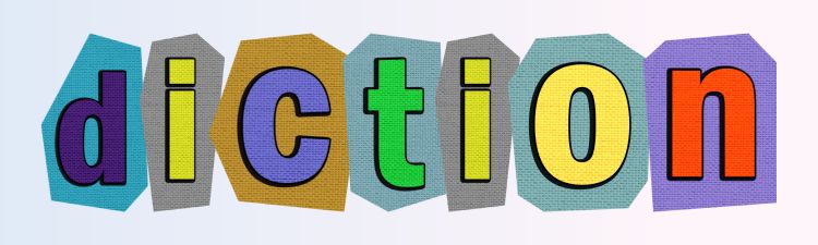 diction min colorful letters spelling diction