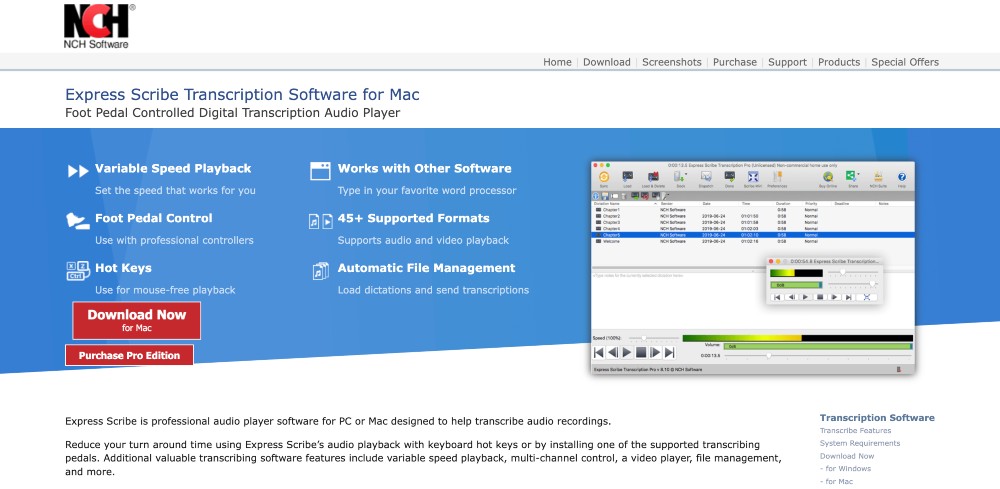 Express Scribe software min Express Scribe software homepage