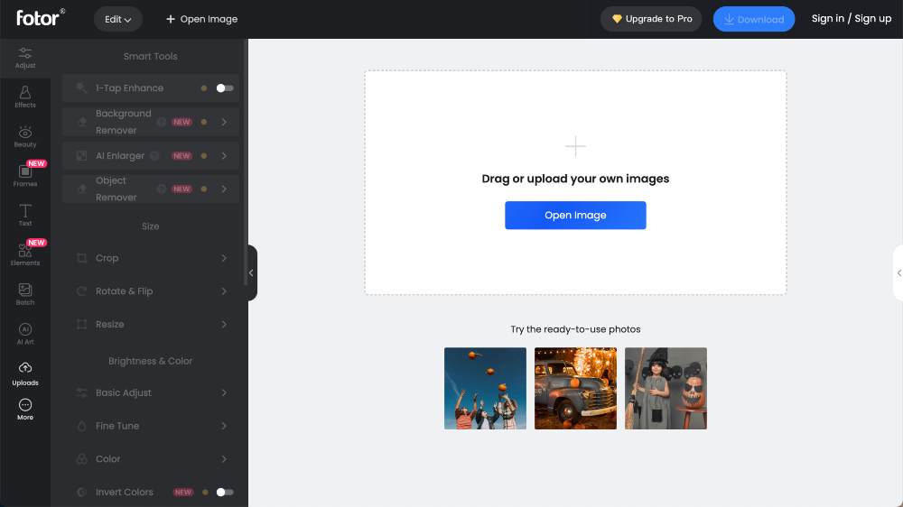 Fotor free photo editing software