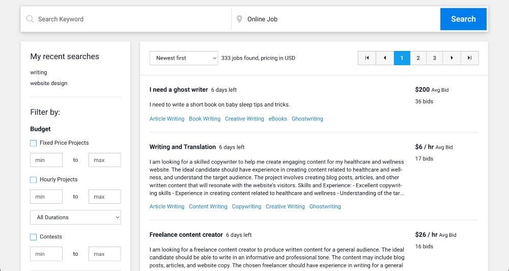 Freelancer job board min Freelancer job board