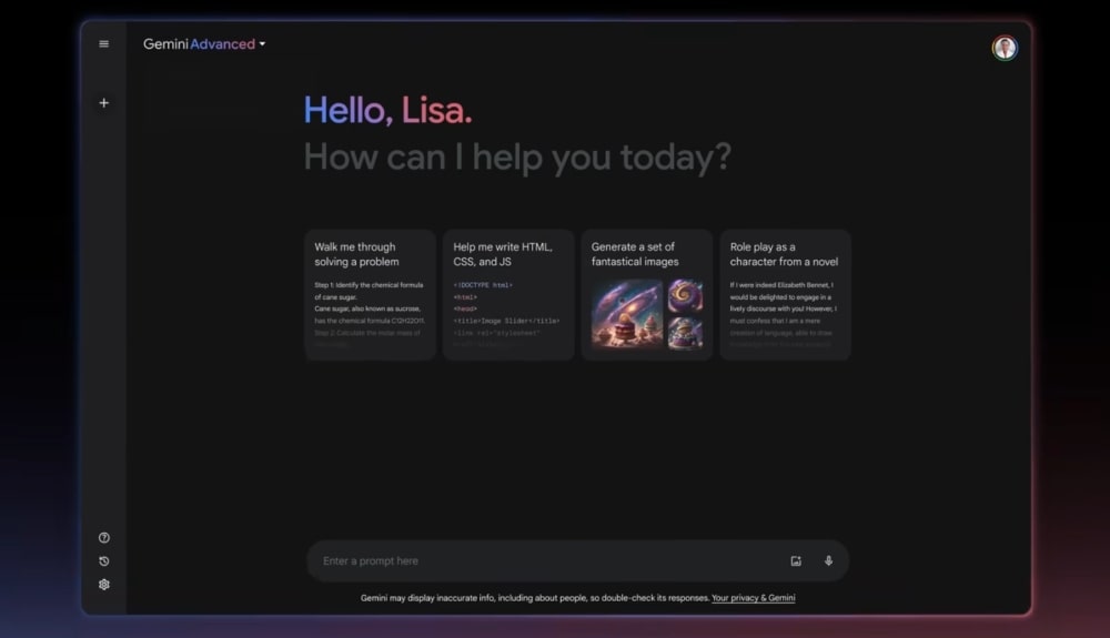 Gemini Advanced example