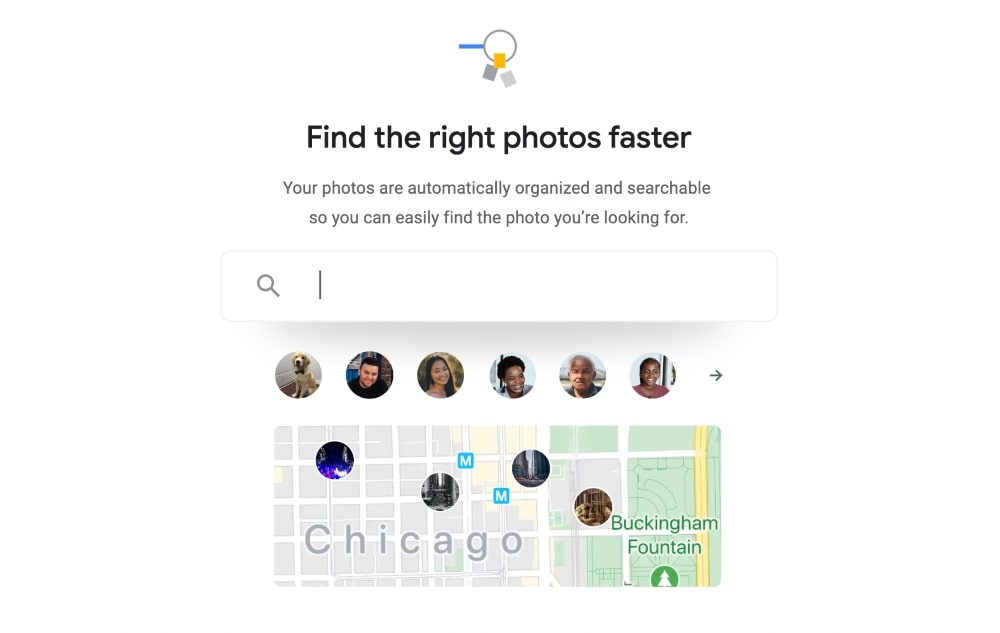 Google photos search function