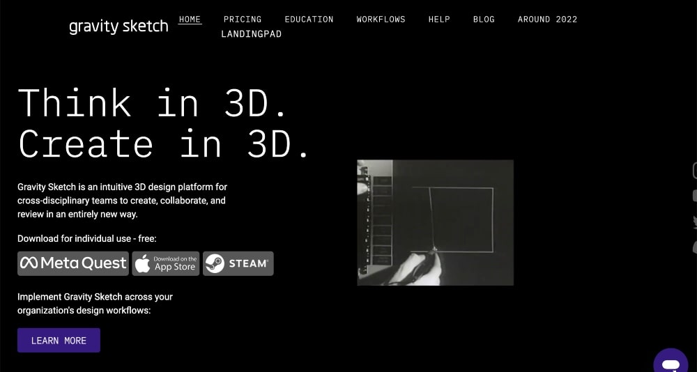 Gravity Sketch website min Gravity Sketch website