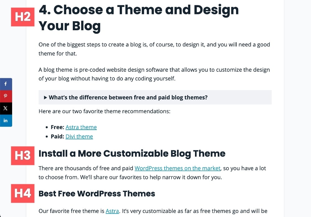 headings and subheadings example