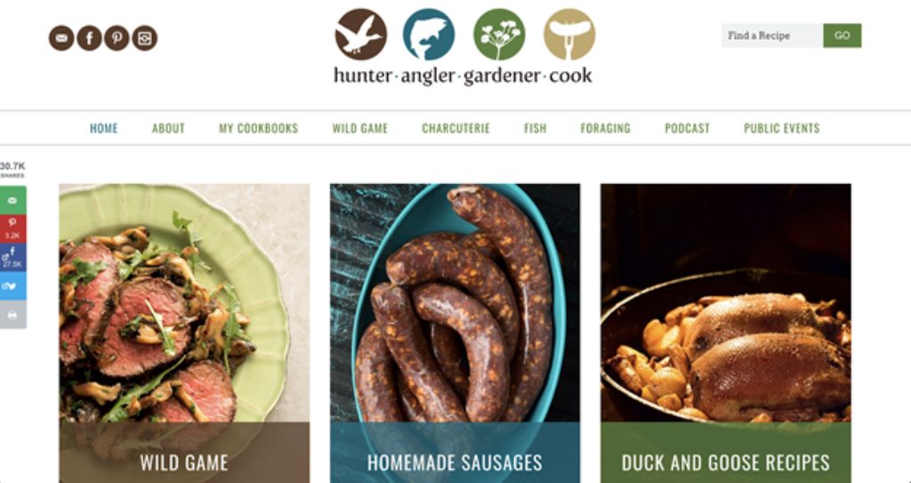 hunter angler gardener cook screenshot hunter angler gardener cook website screenshot
