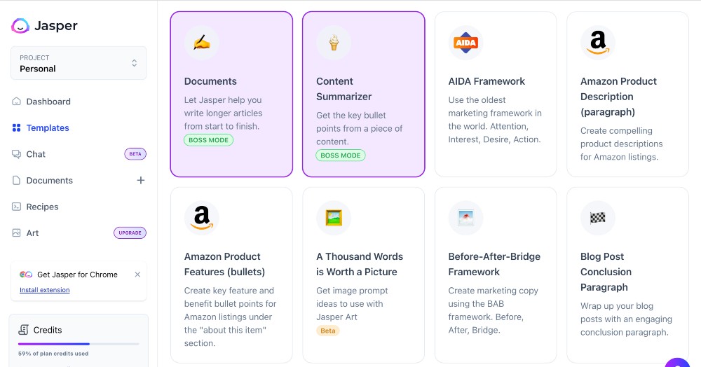 Jasper AI templates min Jasper AI templates