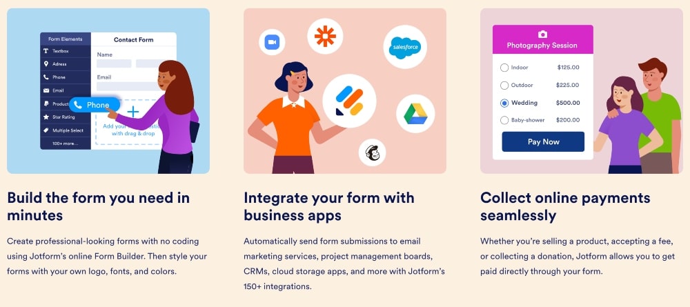 Jotform features min Jotform features