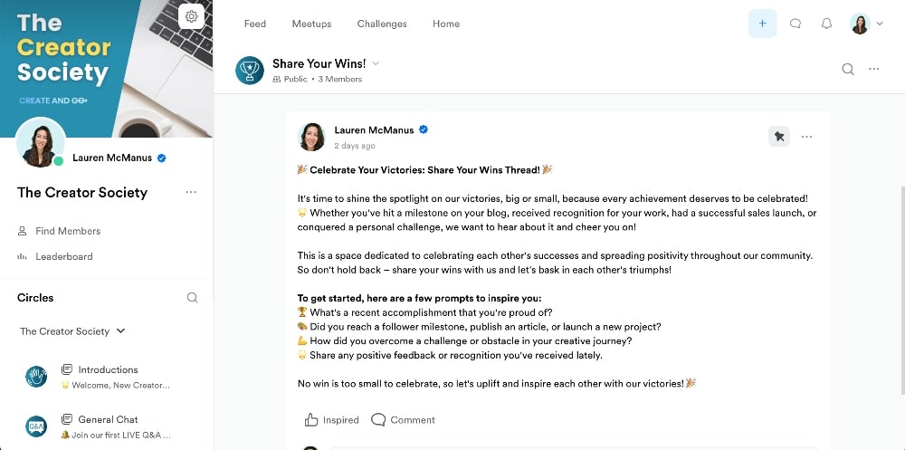 Kajabi community platform feature