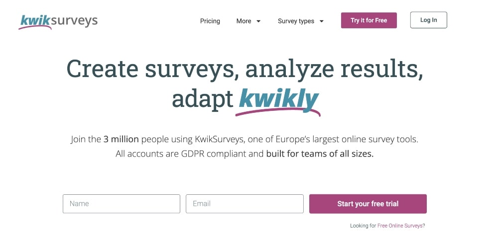 KwikSurveys website min KwikSurveys website