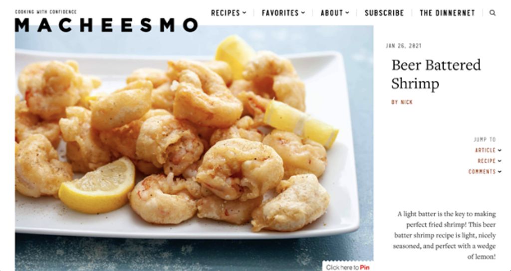 macheesmo screenshot macheesmo website screenshot beer battered shrimp