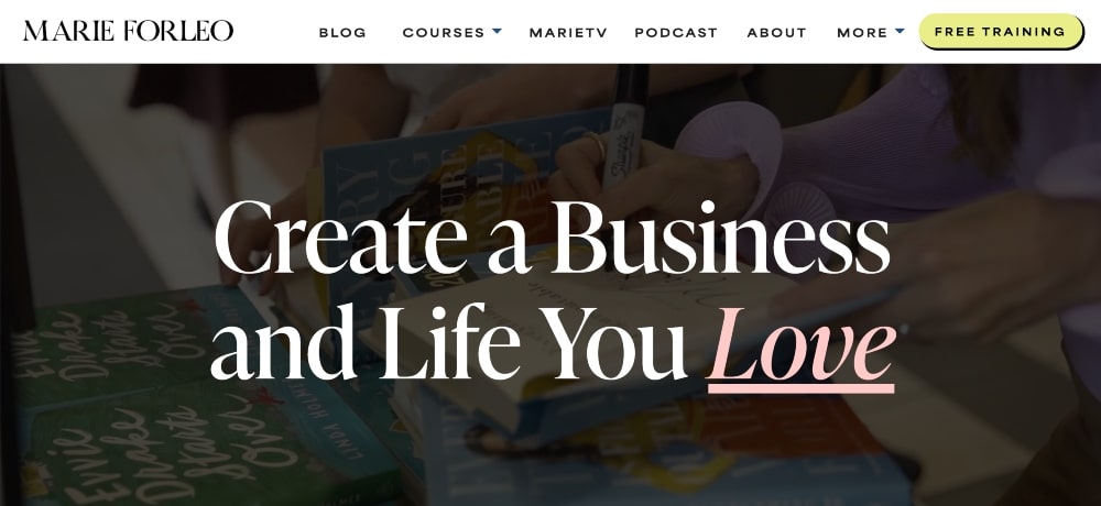 Marie Forleo website min Marie Forleo website