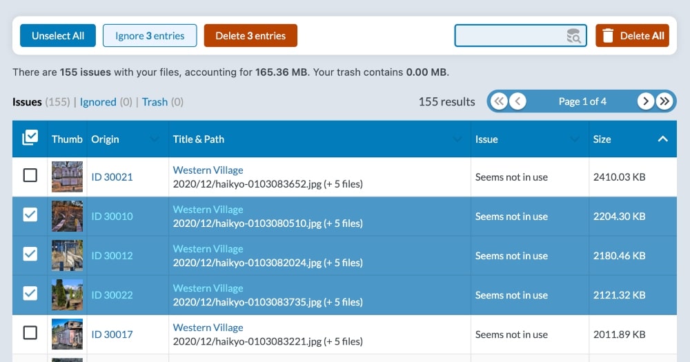Media Cleaner plugin min Media Cleaner plugin screenschot