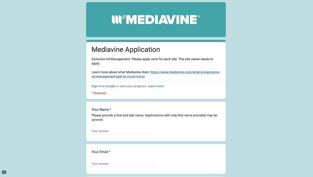 mediavine application screenshot 1 Mediavine application screenshot
