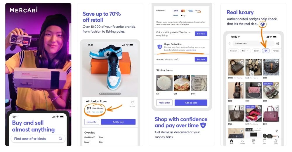 Mercari app store screenshot min Mercari app store screenshot