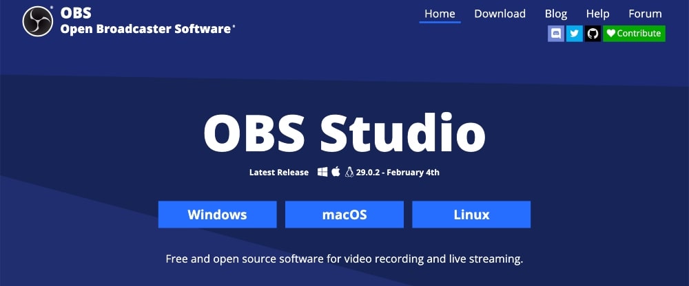 OBS Studio website min OBS Studio website