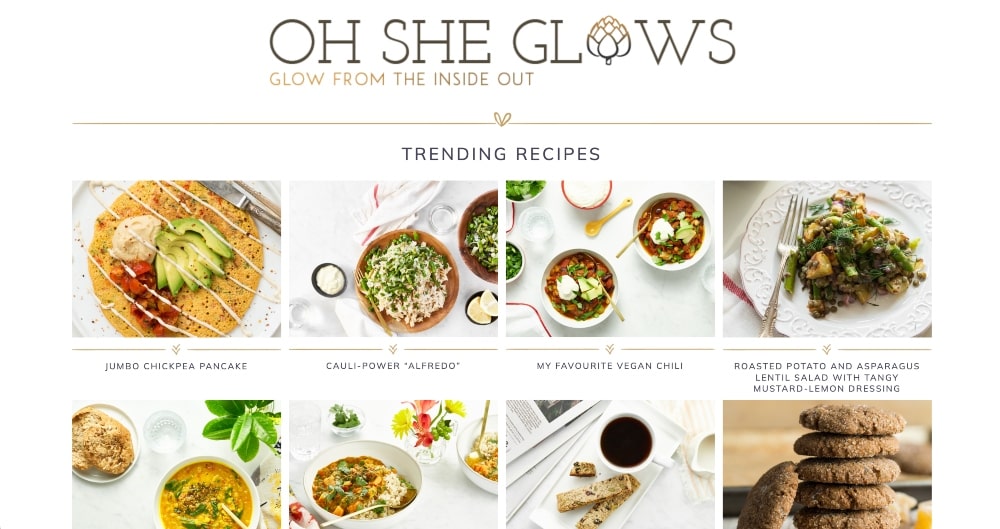 Oh She Glows recipe blog min Oh She Glows recipe blog screenshot
