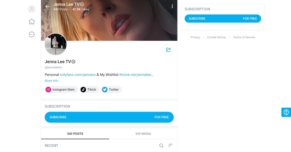 Only Fans user profile example min screenshot of OnlyFans user profile example