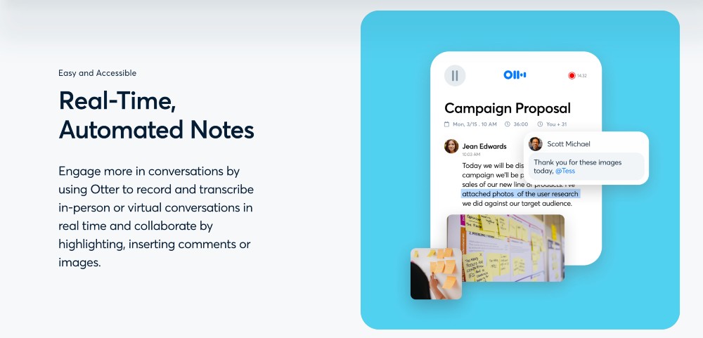 Otter automated notes feature min Otter automated notes feature