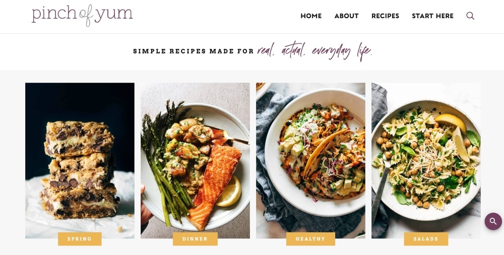 Pinch of Yum food blog min Pinch of Yum food blog screenshot