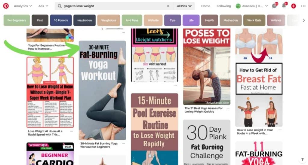 pinterest content marketing min Screenshot of content marketing on Pinterest