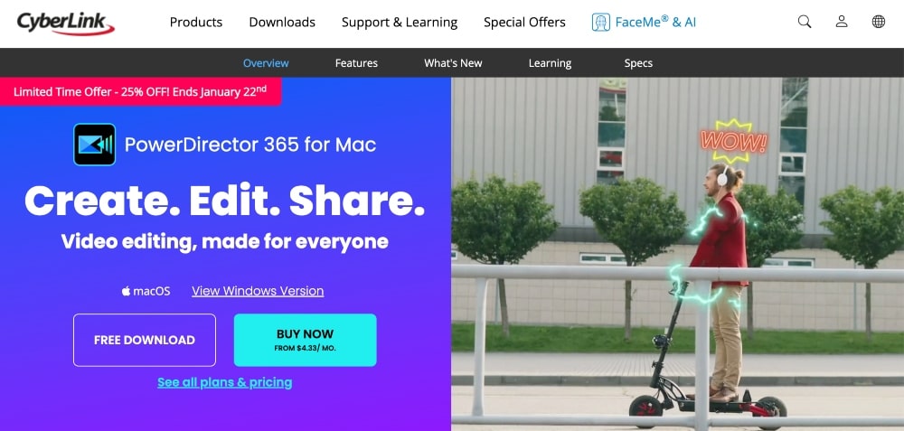 PowerDirector website min PowerDirector website